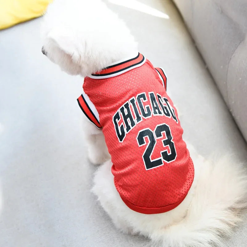 Mesh Breathable Dog Basketball Jersey - Summer Sport T-Shirt for Small to Large Dogs