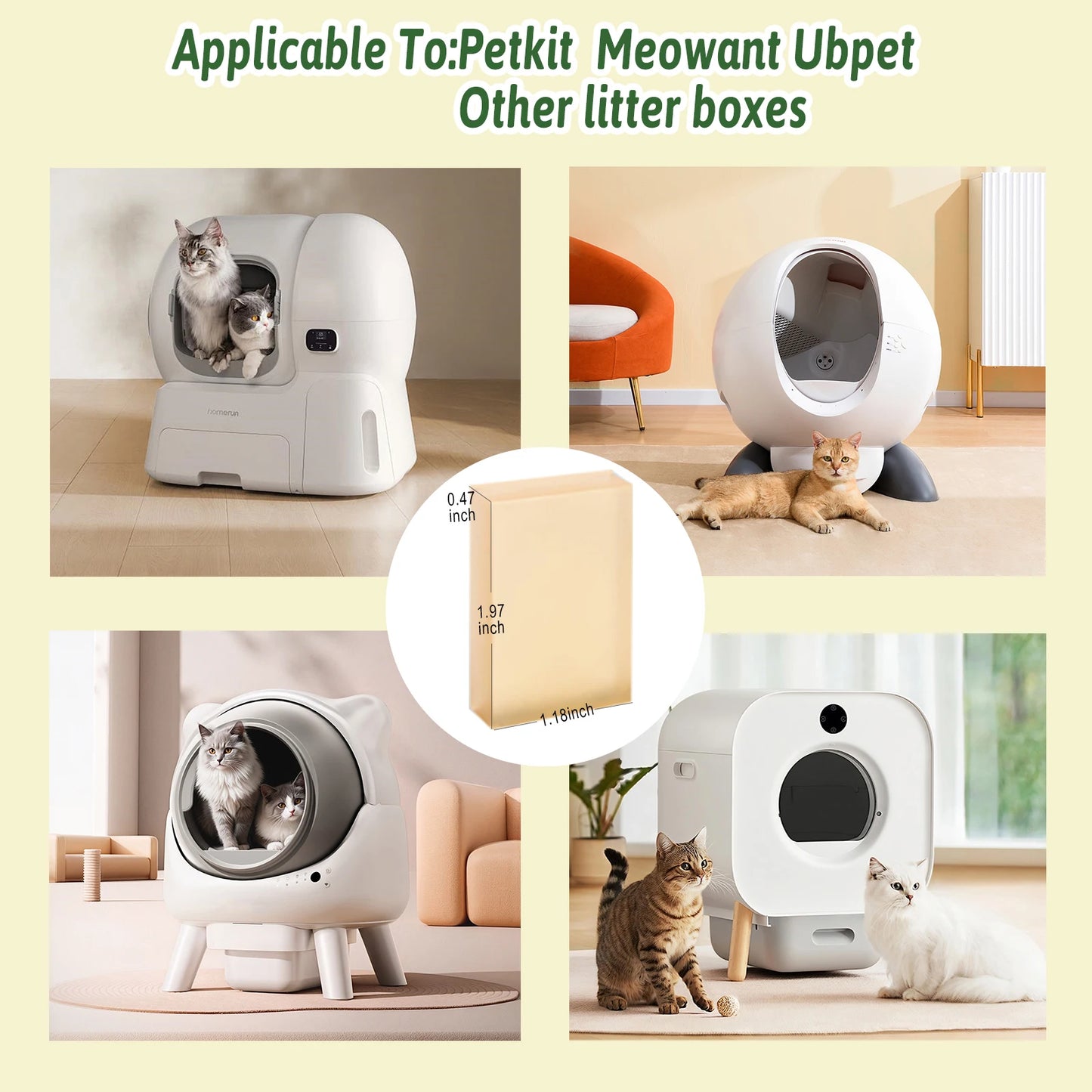 Cat Litter Box Deodoriser Replacement Cartridge — Compatible with PETKIT, Meowant & UBPET SC01/SC02