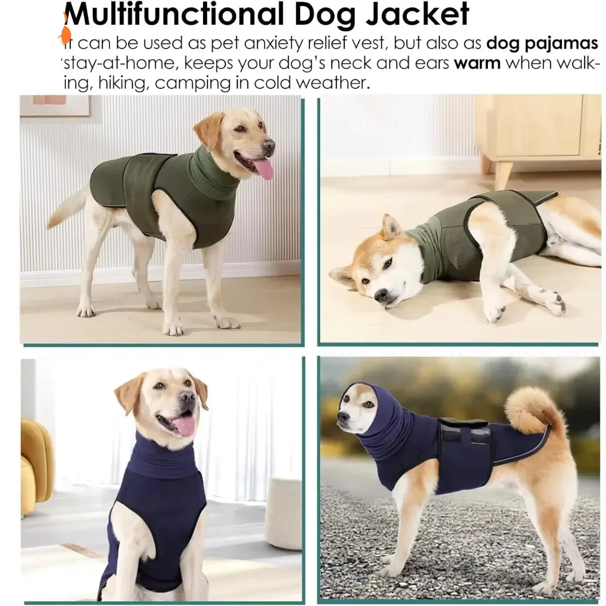 Gilet anti-anxiété pour chien avec capuche