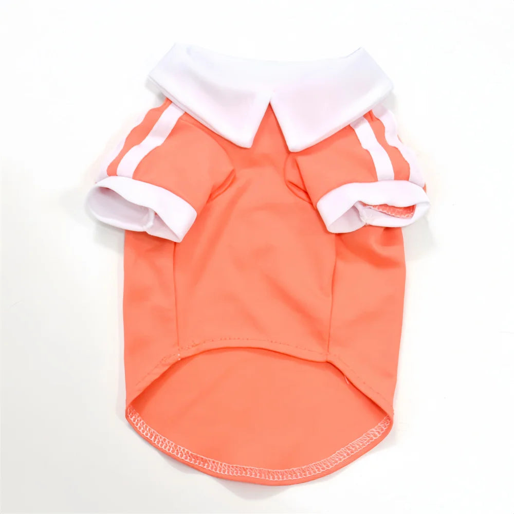 Striped Sport Polo T-Shirt for Cats & Small Dogs