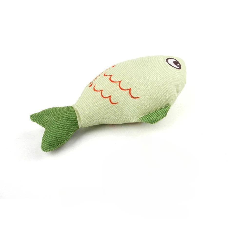Ensemble de jouets en forme de poisson avec grelot pour chat (contient de l'herbe à chat)