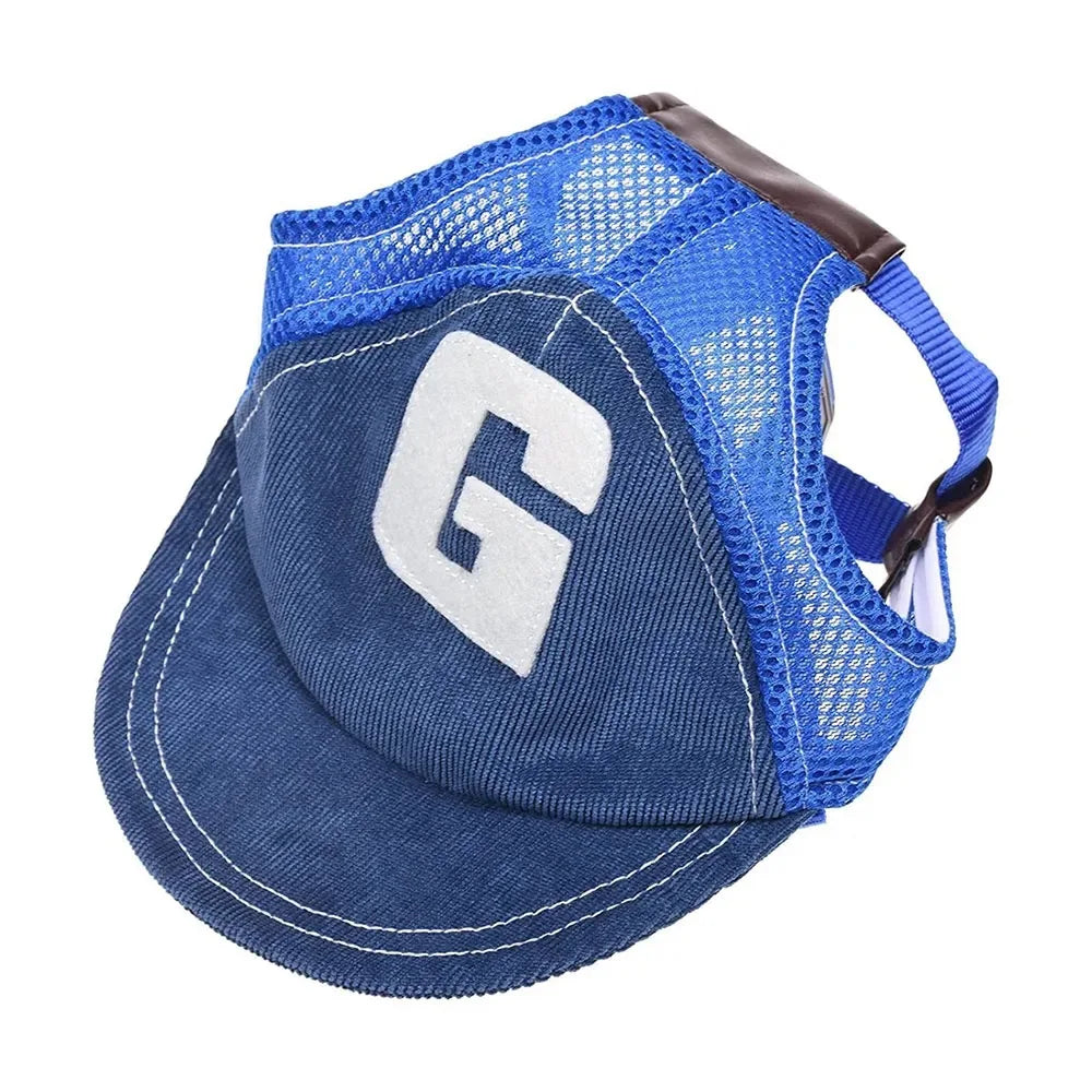 Casquette de baseball en velours côtelé avec trous pour les oreilles | Chapeau de sport d'extérieur réglable pour l'été pour petits et grands chiens