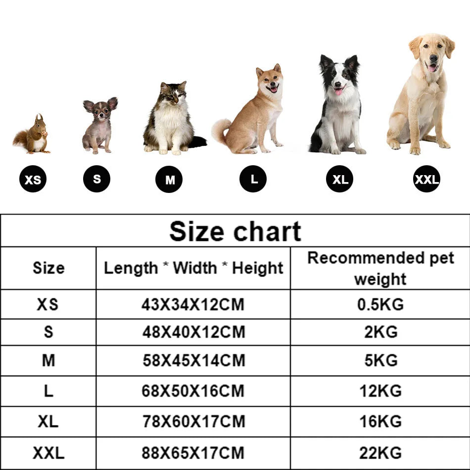 Square Plush Calming Dog & Cat Bed – Waterproof Oxford Sofa Cushion for Small & Medium Pets