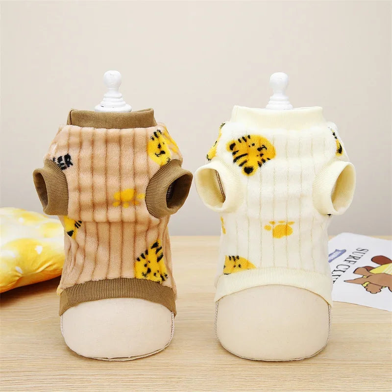 Strawberry Print Plush Pullover Sweater for Cats & Small Dogs