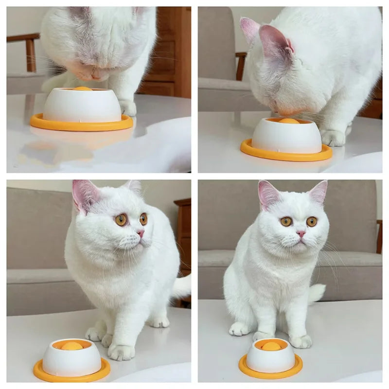 Slow Feeder Lick Bowl with Rolling Ball for Dogs & Cats