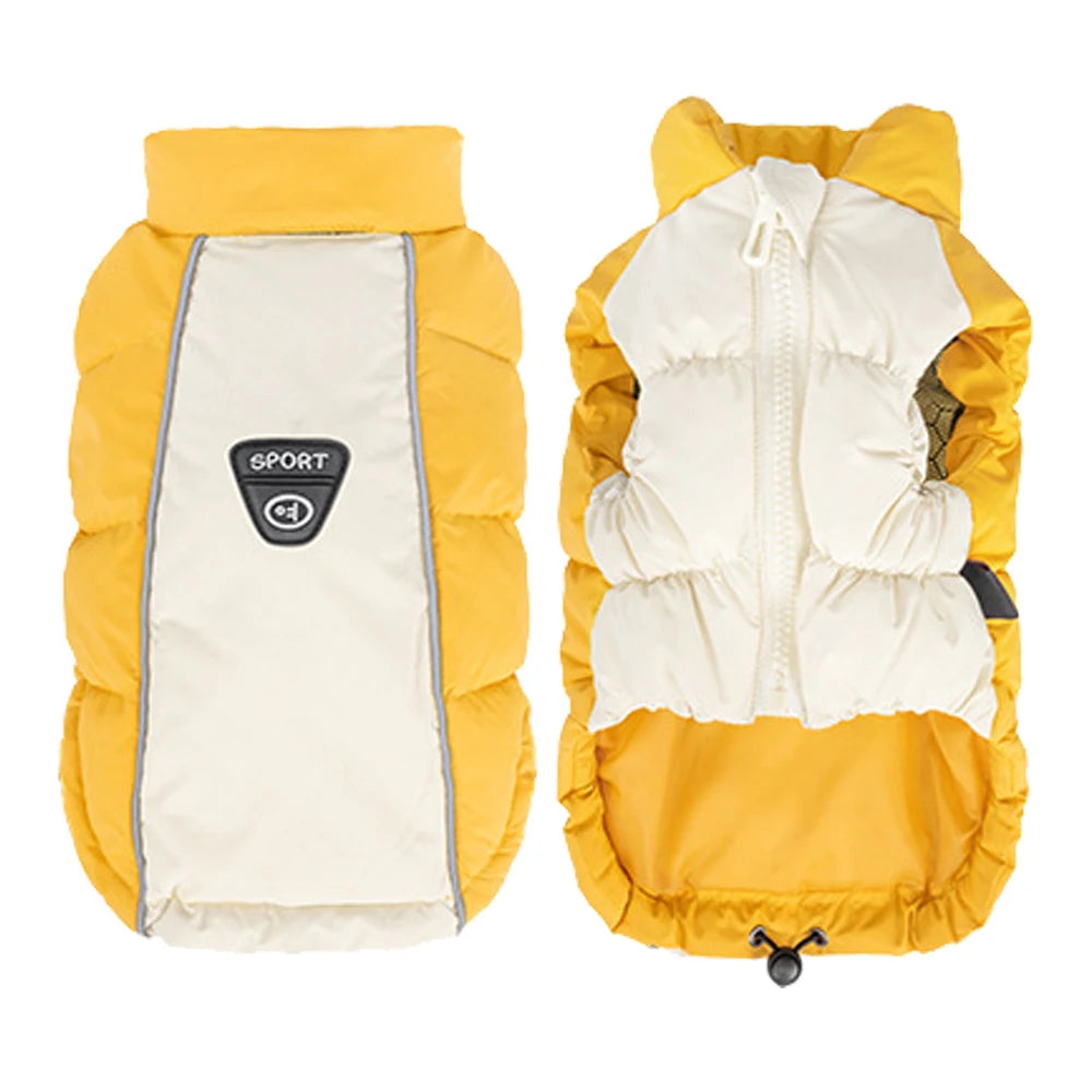 Windproof Reflective Down Jacket for Small Dogs | Harness Hole
