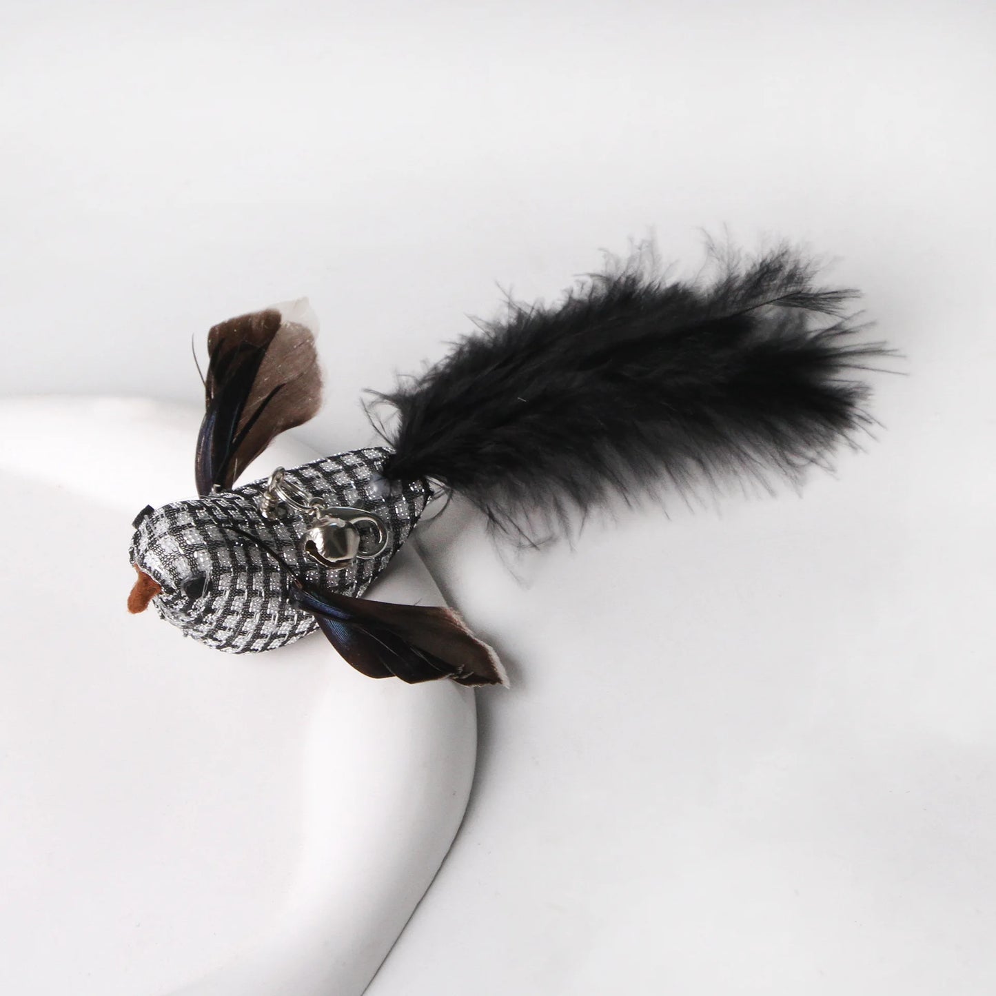 Baguette pour chat avec oiseau mains libres et ventouse - Jouet interactif avec clochette