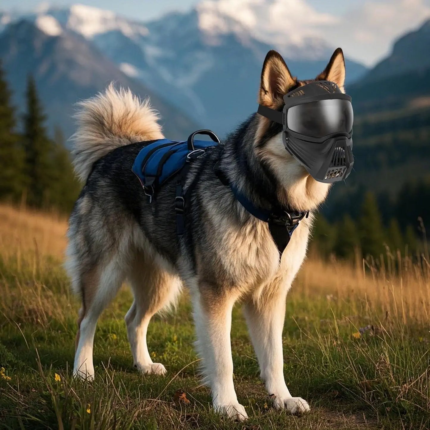 Lunettes pour chien avec écran facial – Masque réglable pour grandes races