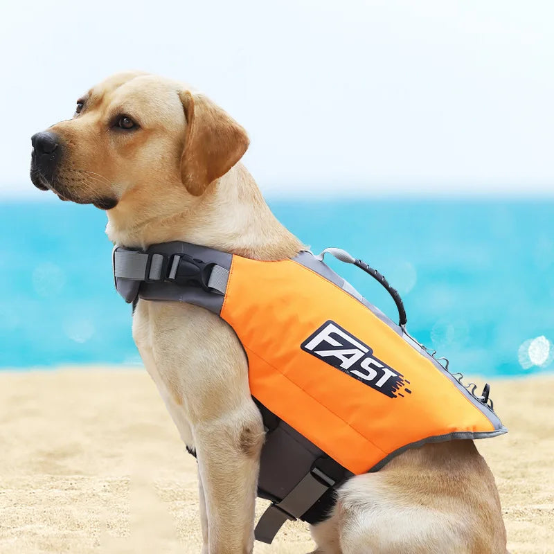 Dog Swimming Life Jacket & Safety Vest with Reflective Trim