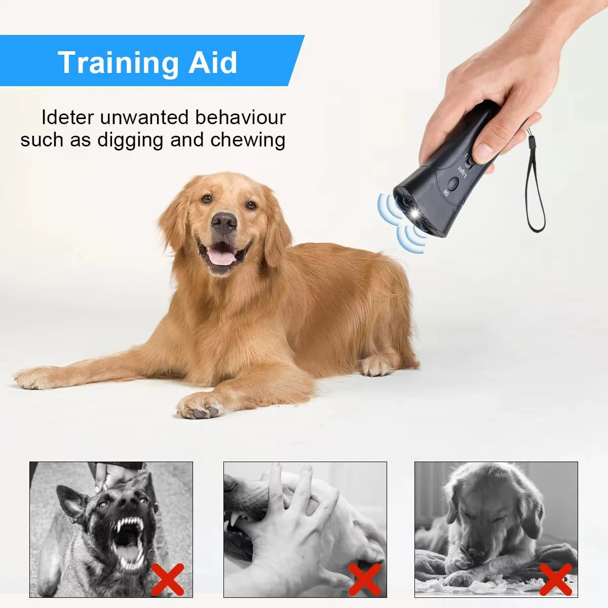 Ultrasonic Anti-Bark Dog Training Device with LED
