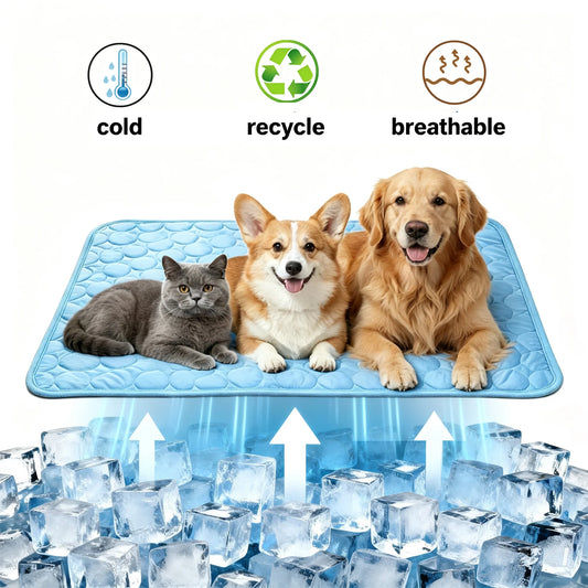 Pet Cooling Mat & Sleeping Pad — Water-Absorbing Summer Dog Bed for Crate, Car, Patio & Outdoor Use