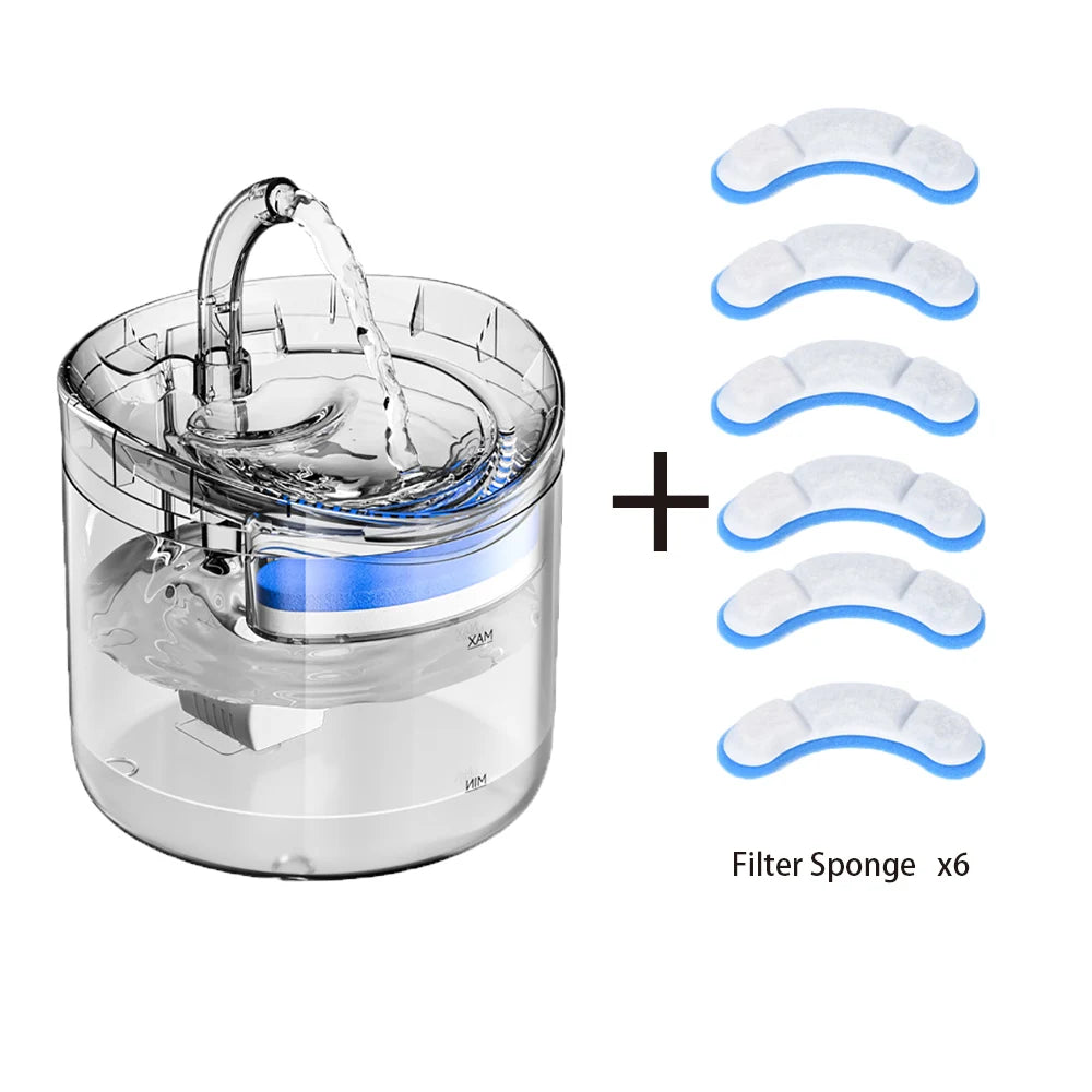 2L Motion-Sensor Pet Water Fountain — Activated Carbon Filter, Silent USB Drinking Bowl for Cats & Dogs