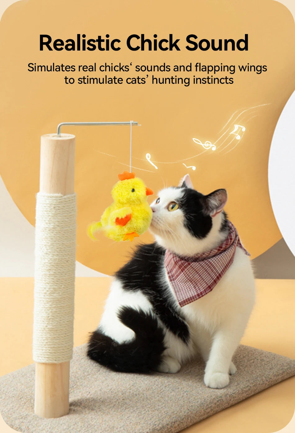 Interactive Remote Control Flapping Chick Cat Toy — Catnip Filled, Realistic Sound & Rechargeable