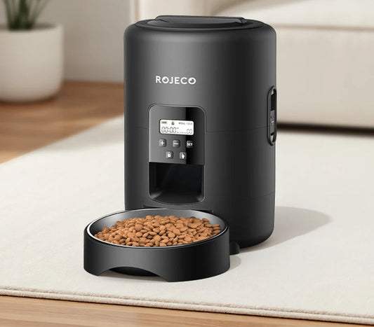 2L Automatic Pet Feeder - Smart Button Control Kibble Dispenser for Dogs & Cats