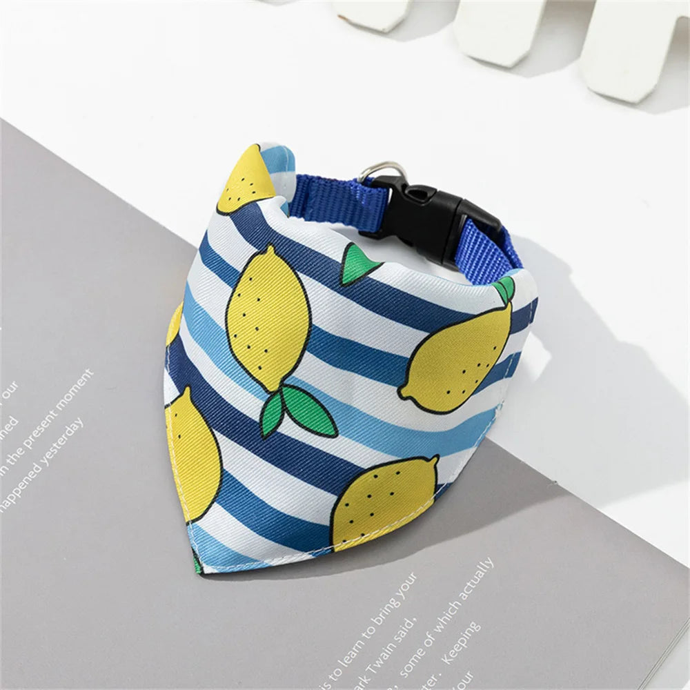 Cute Print Cat Dog Collar with Bandanas for Small Dogs Yorkshire Chihuahua Puppy Triangular Bandage Pet Accessories Supplies