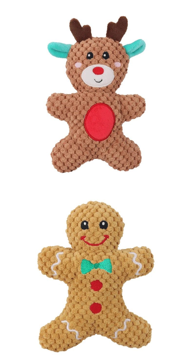 Jouet couineur en peluche de Noël pour chien