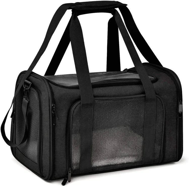 Collapsible Mesh Pet Carrier with Padded Shoulder Strap