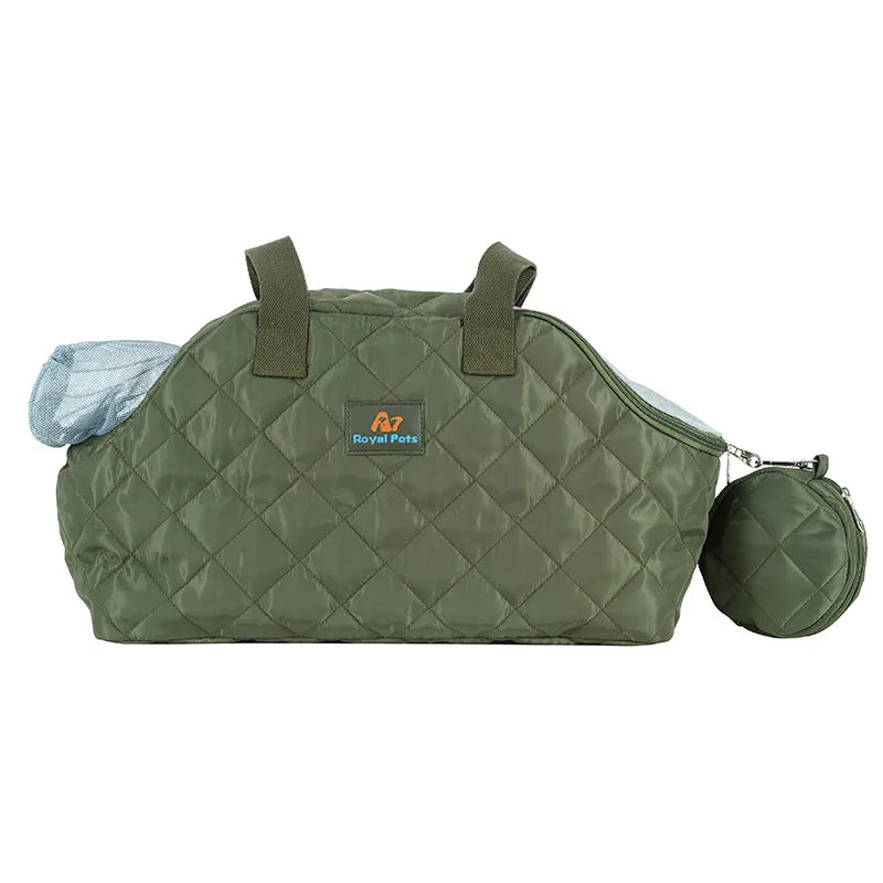 Quilted Portable Breathable Cat Puppy Travel Tote Handbag with Detachable Shoulder Strap Small  Kitten Pet Outdoor Carry Bags