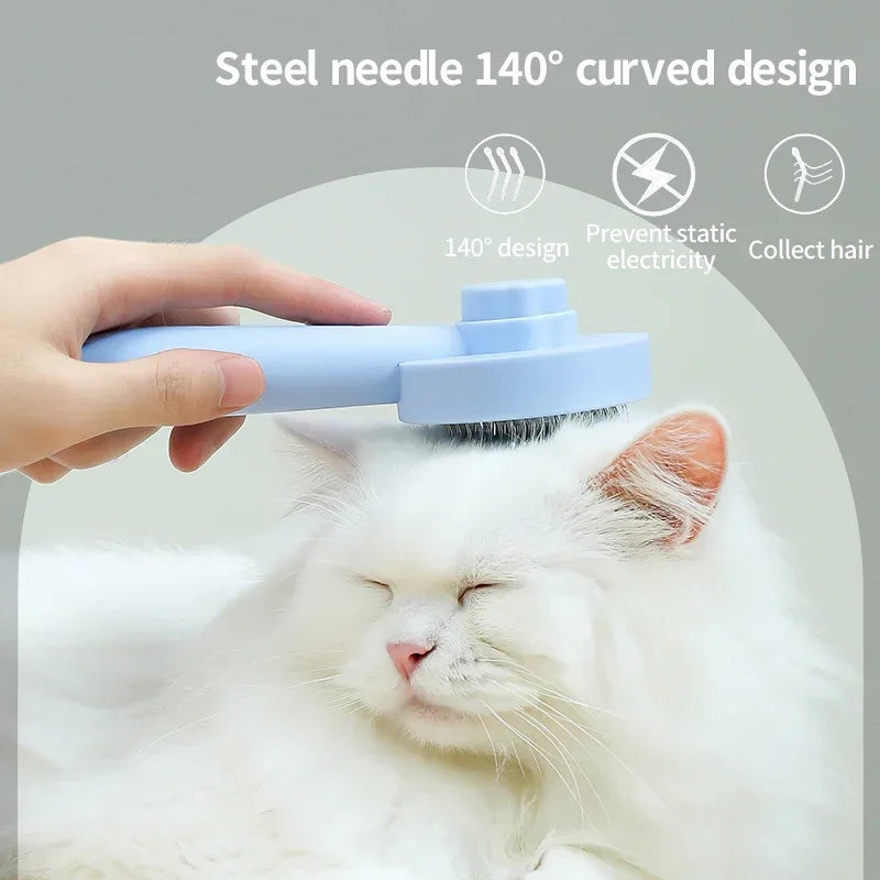 Brosse autonettoyante pour chats et chiens