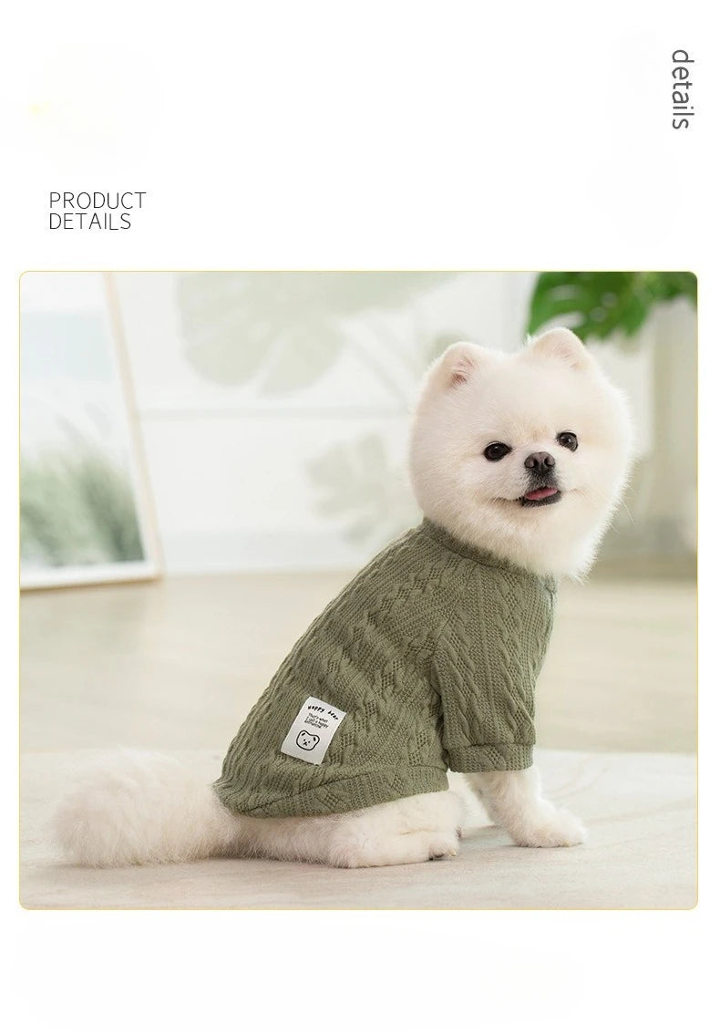 Knitted Dog Sweater for Autumn and Winter