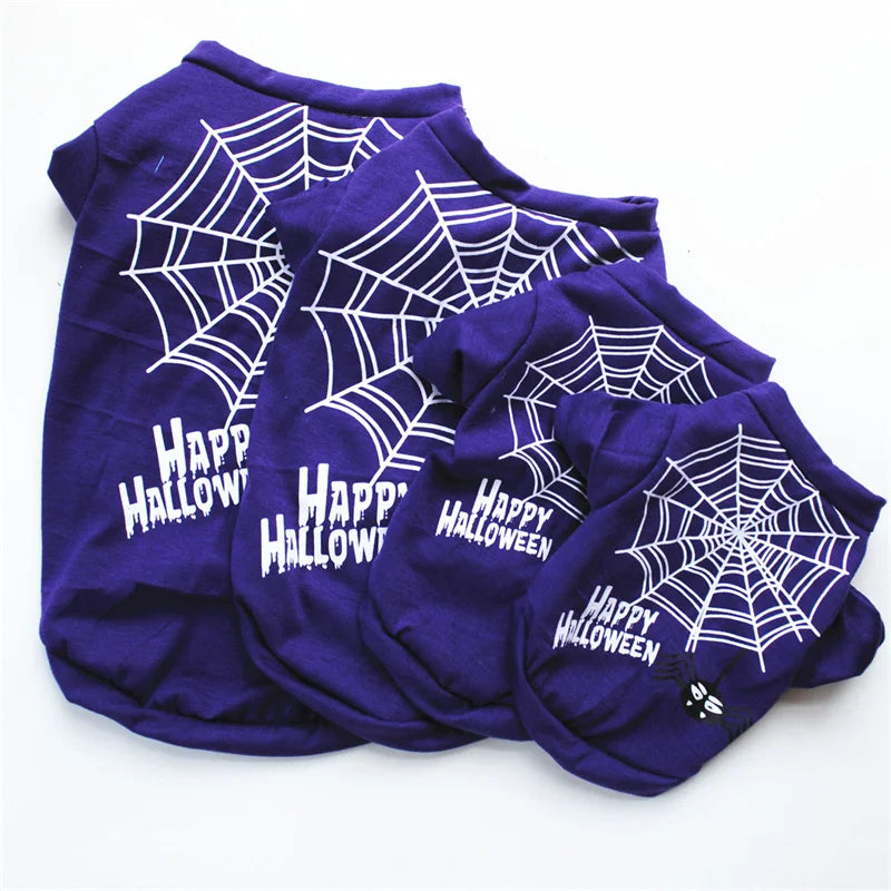 Printed Cotton T-Shirt Vest for Cats & Small Dogs