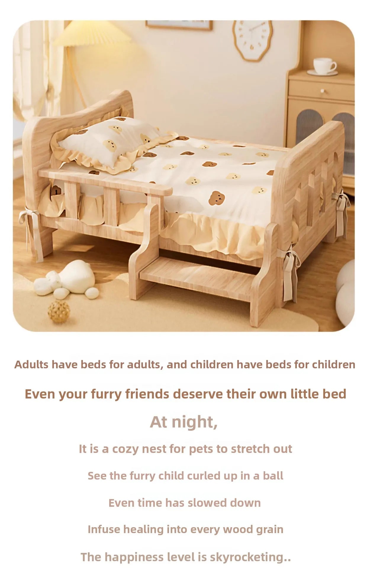 Solid Wood Pet Bed
