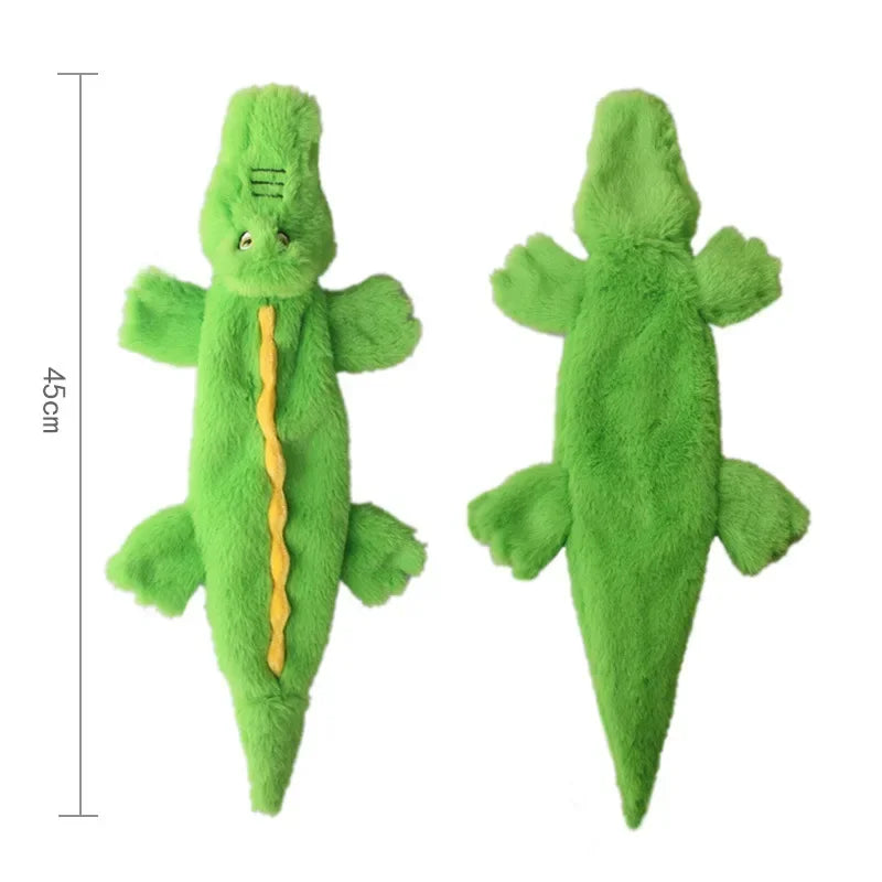 Jouet pour chien en peluche crocodile couineur avec papier froissé
