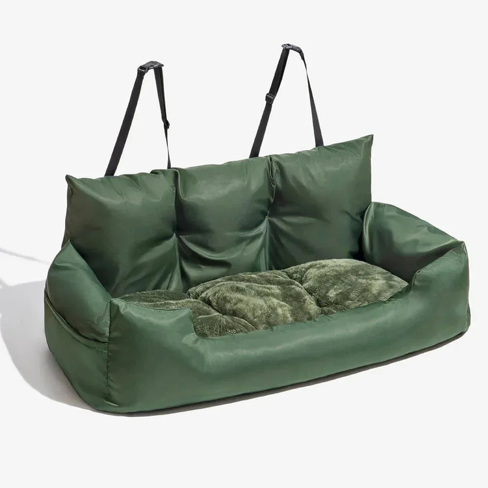 Rear Seat Dog Travel Bed with Removable Cover