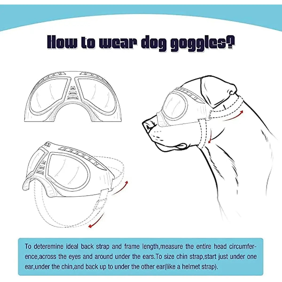 Dog Goggles for Large Breeds - Windproof Snowproof Eye Protection