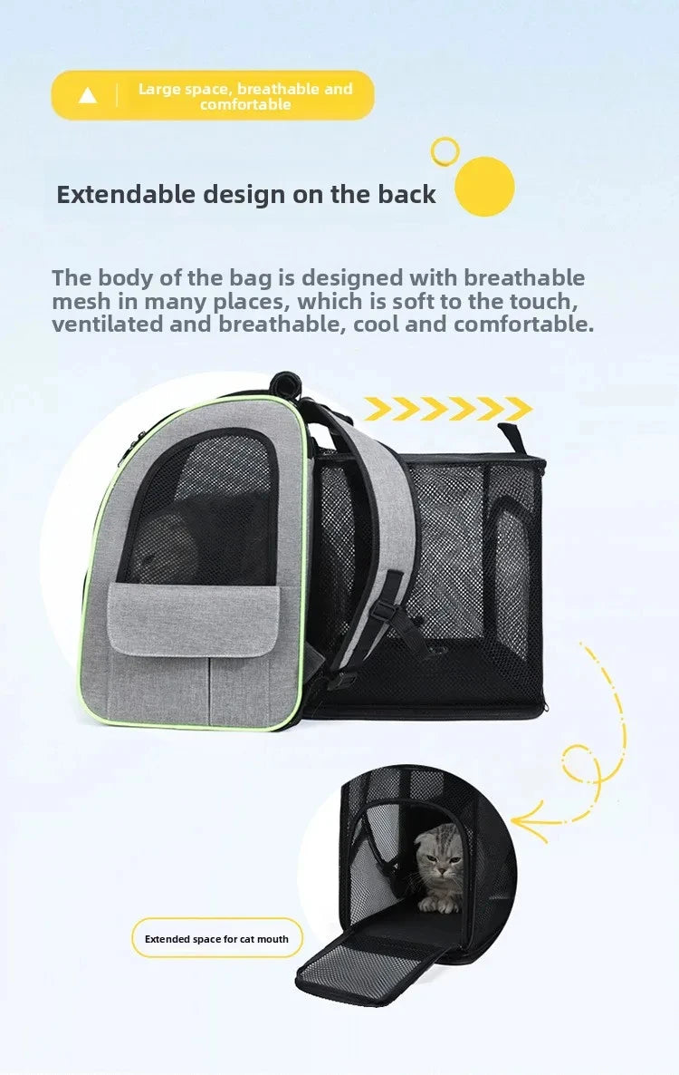 Expandable Pet Carrier Backpack with Plush Pad