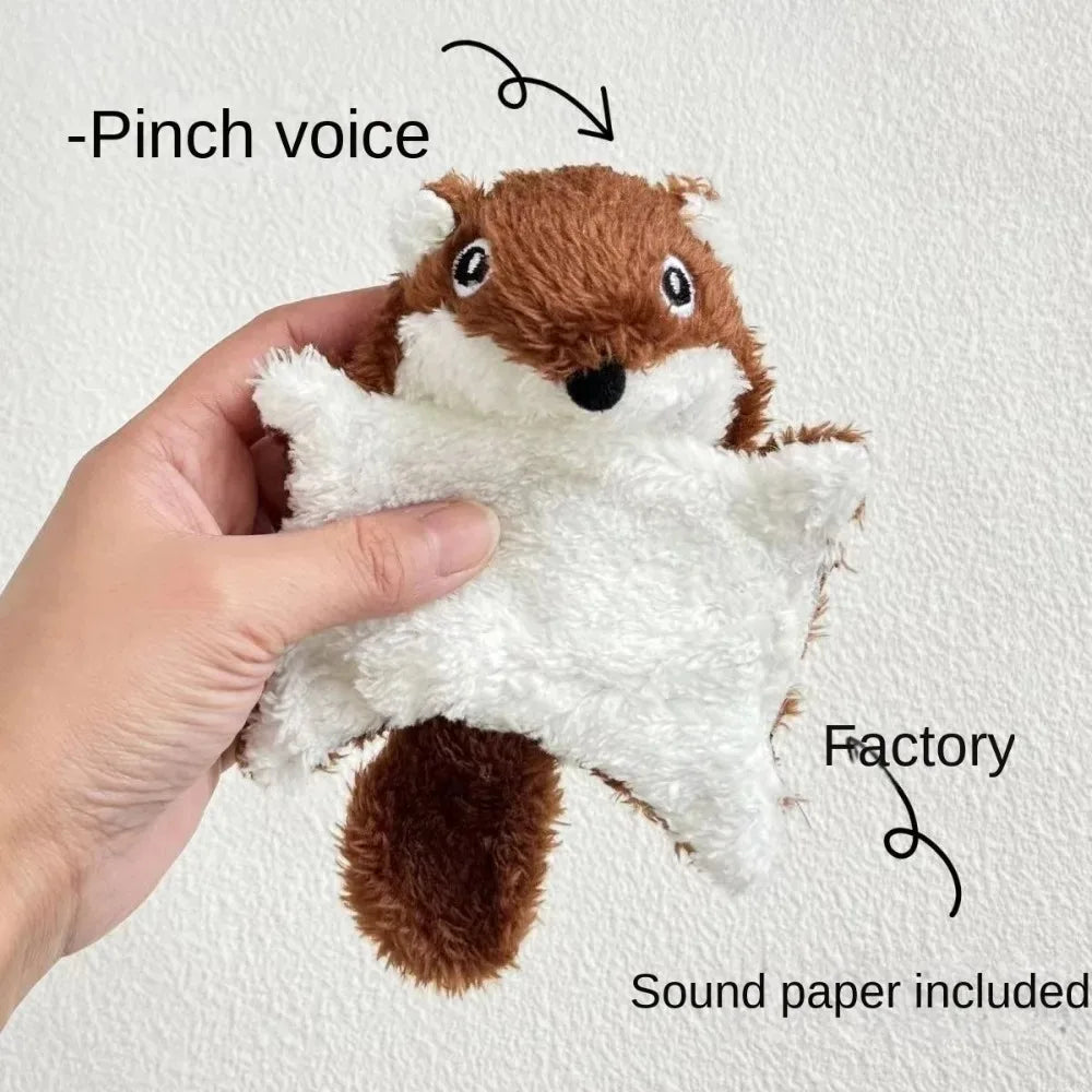 Plush Flying Squirrel Cat Teaser Toy with Crinkle Sound