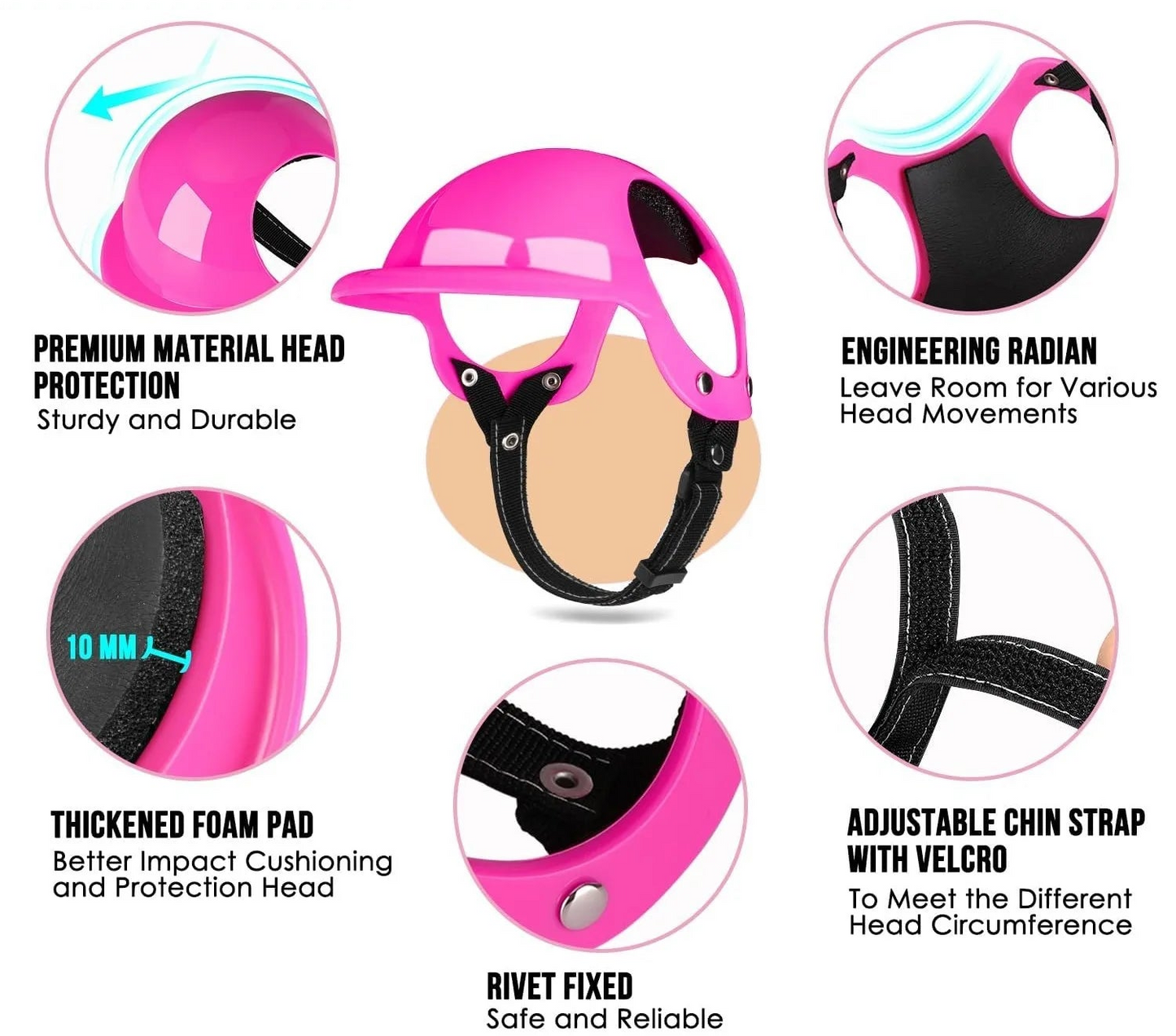 Ensemble lunettes et casque pour chien - Lunettes de soleil de protection UV pour grands chiens