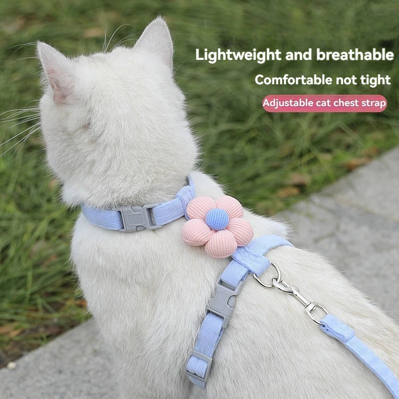 Breathable Adjustable Harness & Leash Set for Cats and Small Dogs