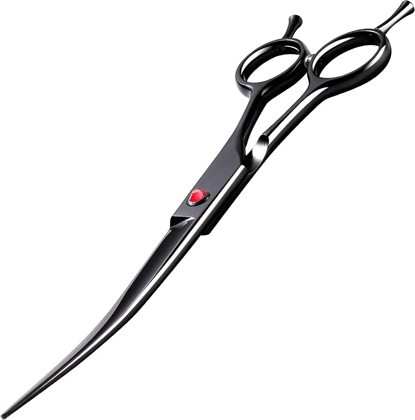 7.5" Professional Curved Grooming Scissors for Dogs & Cats