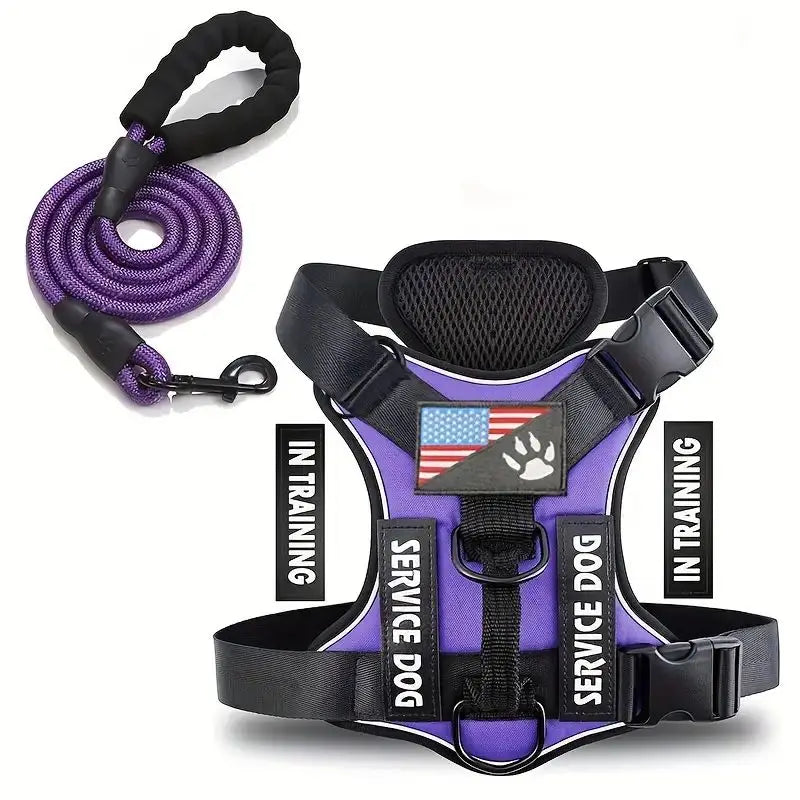 Escape-Proof No-Pull Dog Harness & Lead Set with Reflective Strips