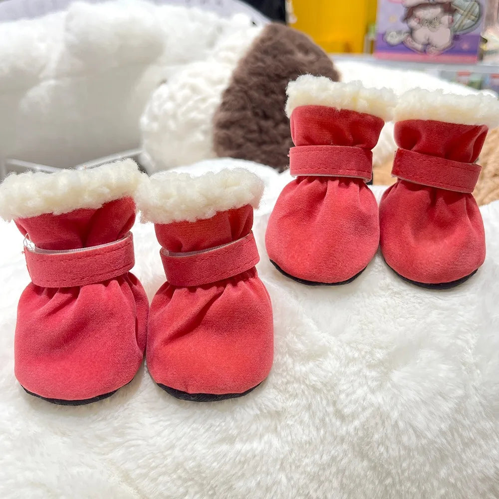 Bottes antidérapantes d'hiver pour chiens | Lot de 4 pour petits et moyens chiens et chats