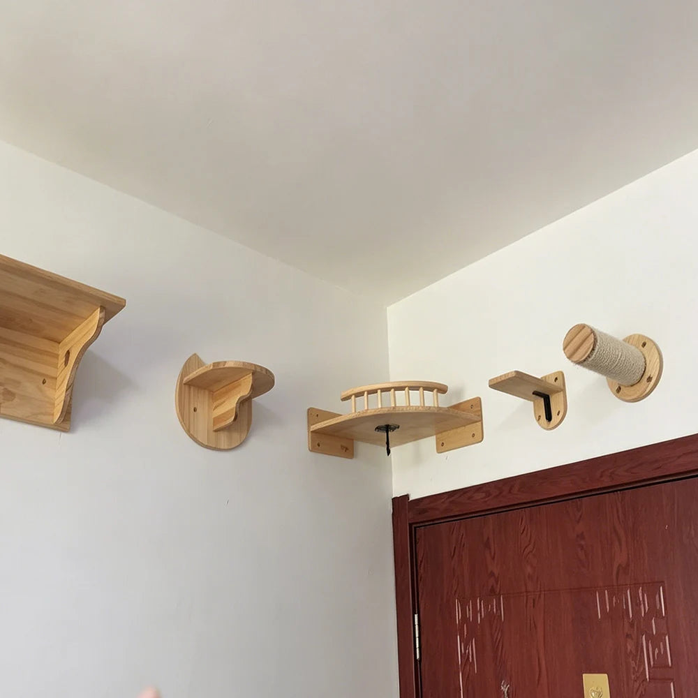 Wall-Mounted Cat Climbing Shelves & Perches