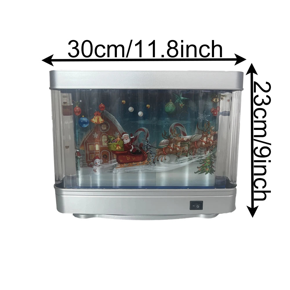 Christmas decoration lights, rotating Christmas night lights, simulated Christmas desk lights, Christmas party decoration lights