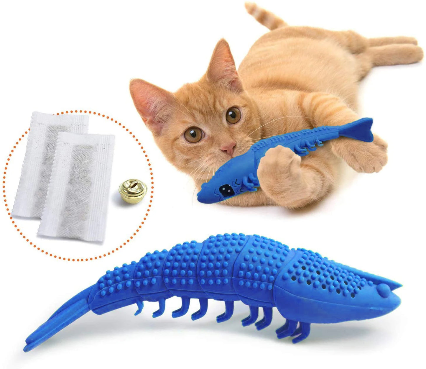 Interactive Cat Toothbrush Chew Toy - Durable Rubber Dental Care and Treat Dispenser