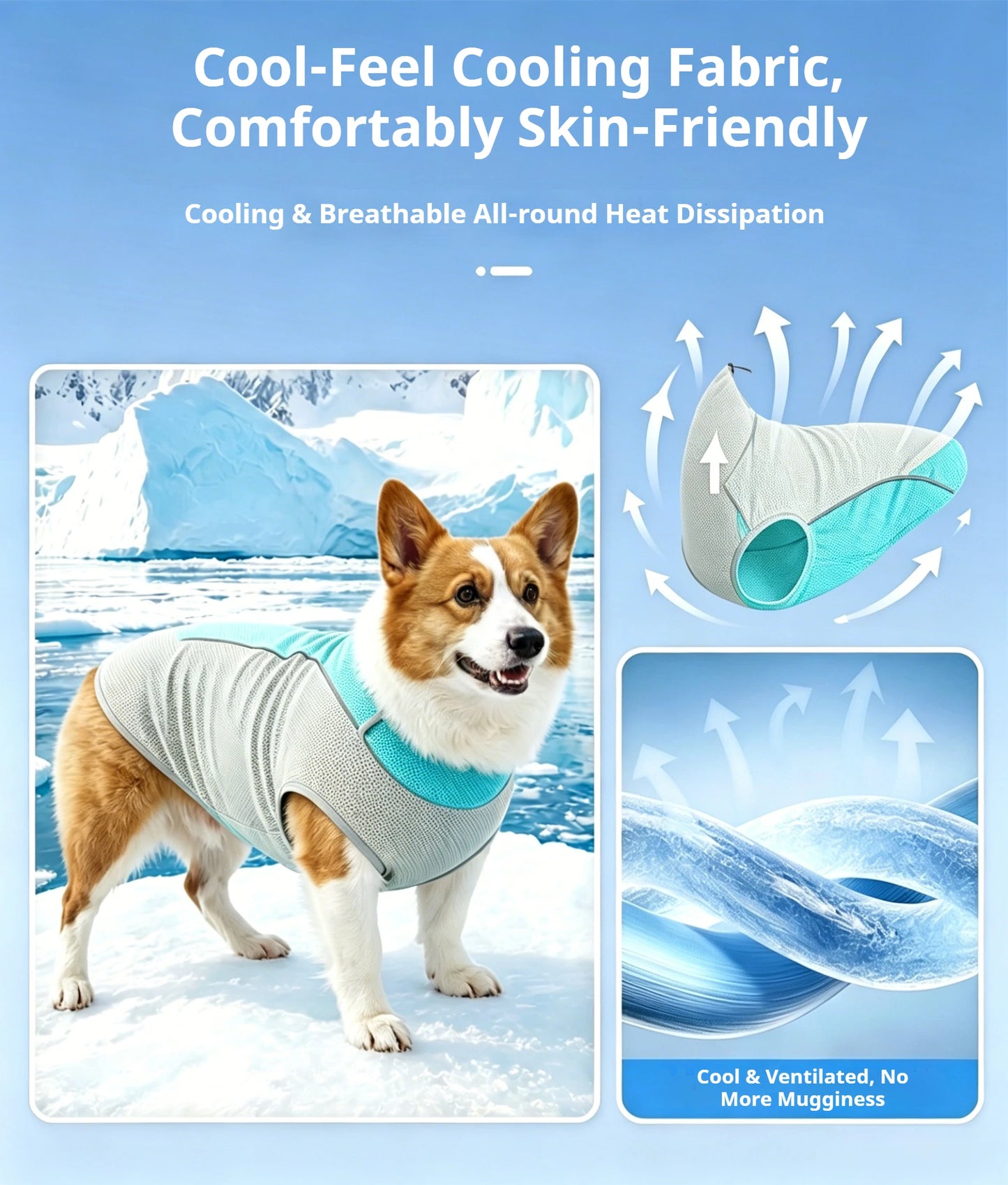 Ice Pack Cooling Vest for Small & Medium Dogs