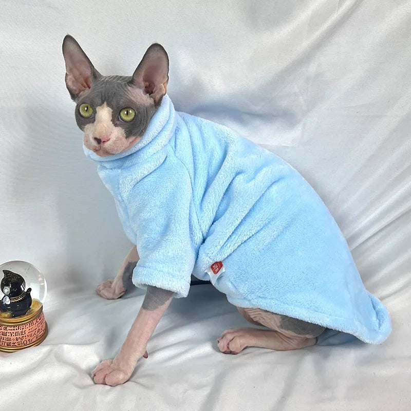 Fleece High Neck Cat Hoodie