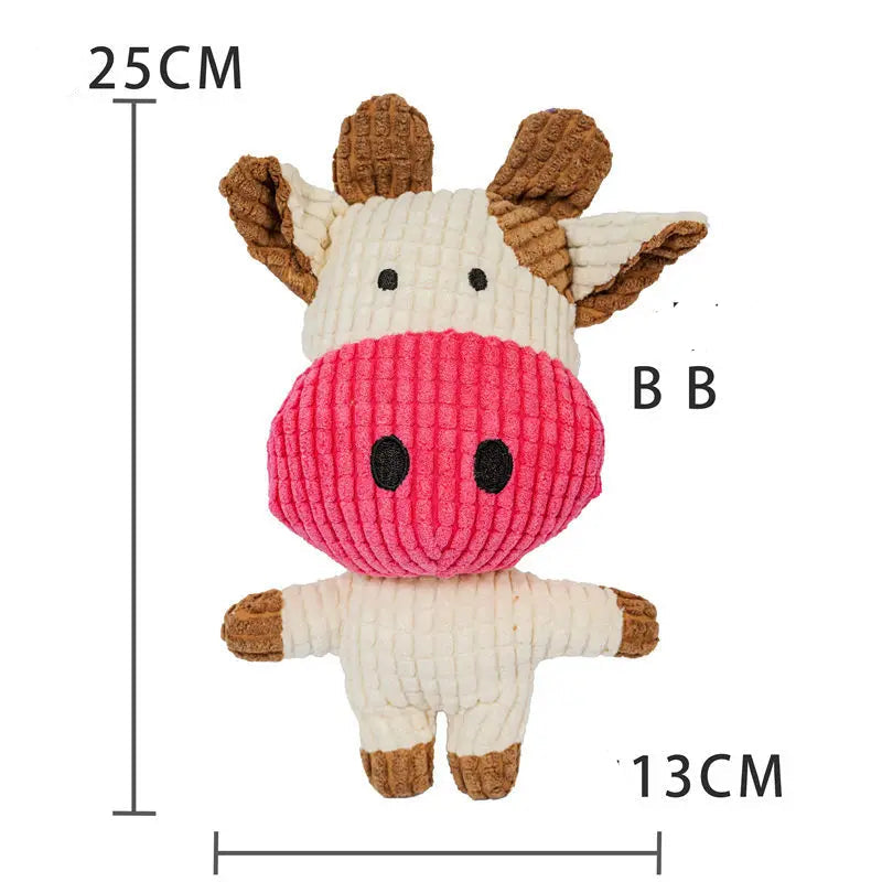 Jouet couineur interactif en peluche pour chien - Jouet à mâcher résistant en forme d'animal