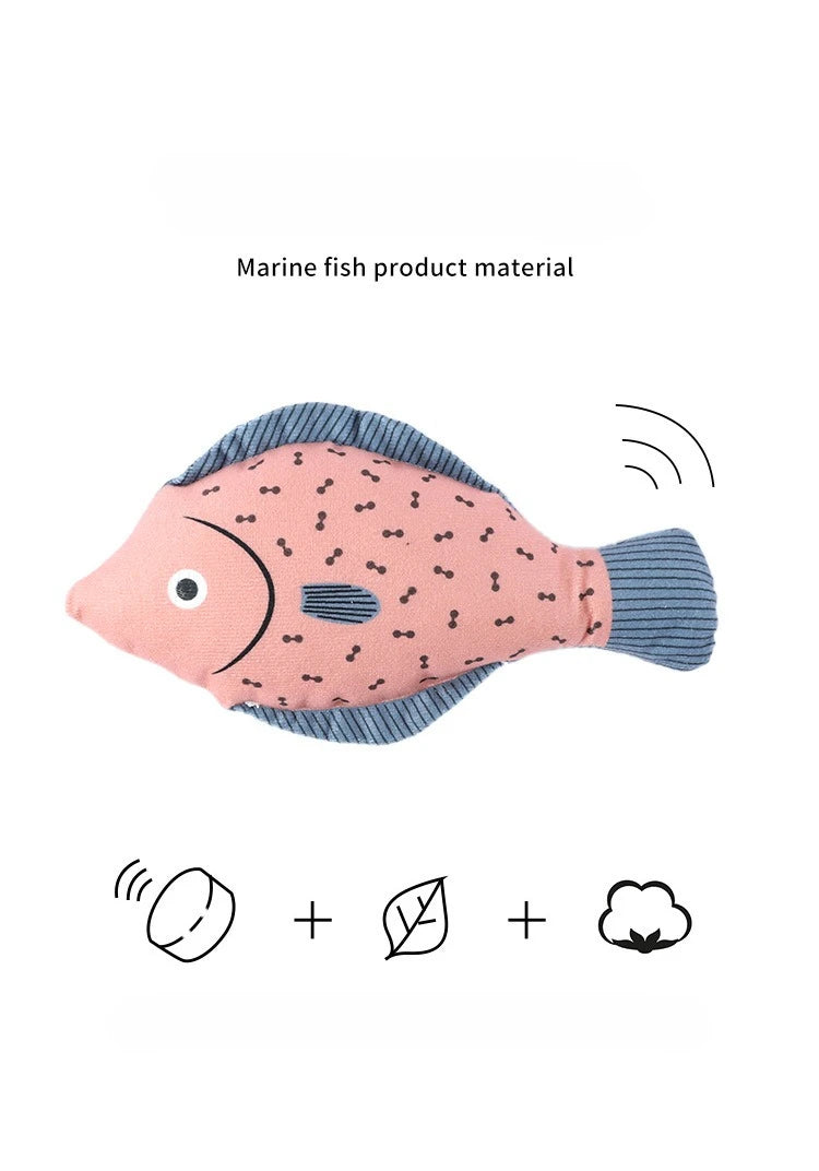 Interactive Plush Fish Cat Toy