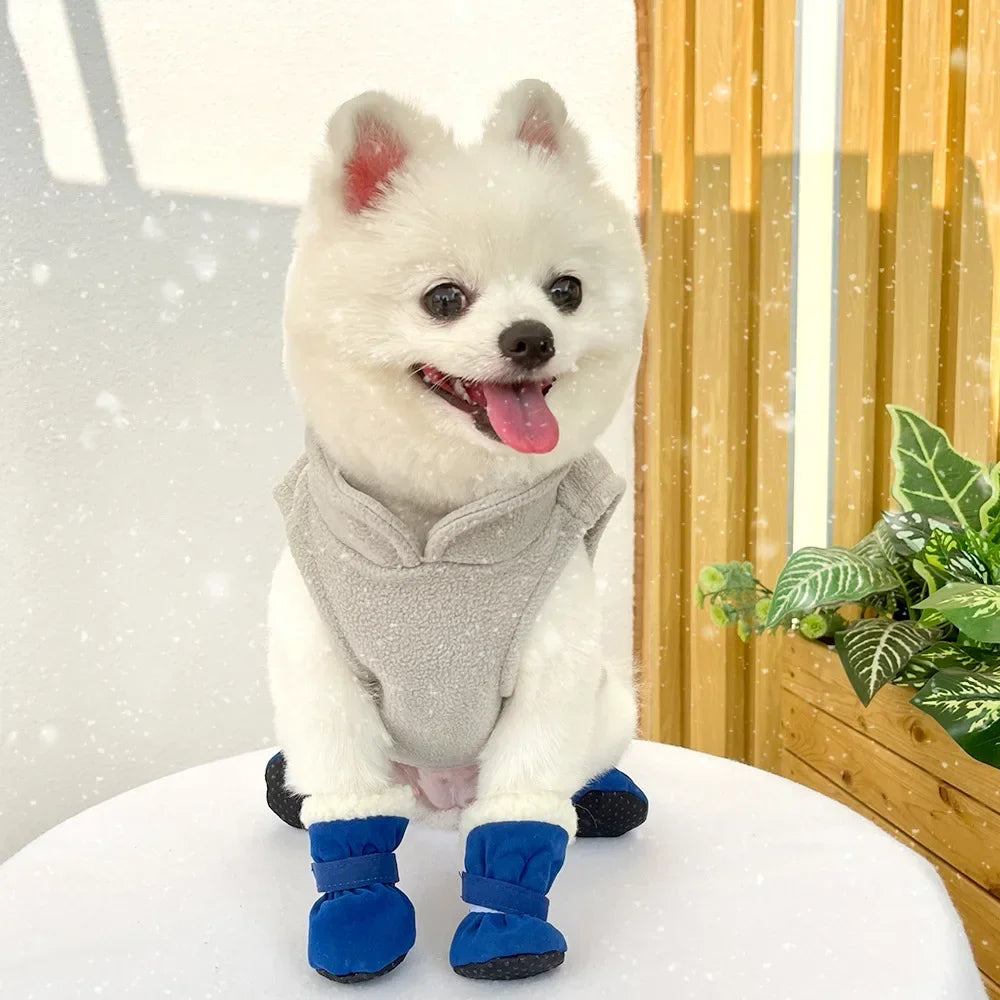 Bottes antidérapantes d'hiver pour chiens | Lot de 4 pour petits et moyens chiens et chats