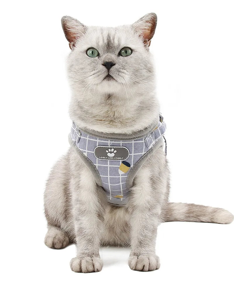Adjustable Reflective Vest Harness & Leash Set for Small Dogs & Cats