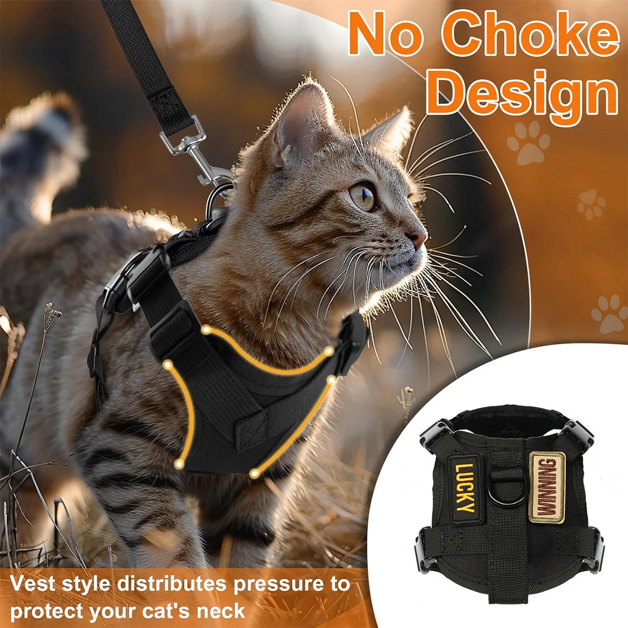 Escape-Proof Cat & Small Dog Harness Set