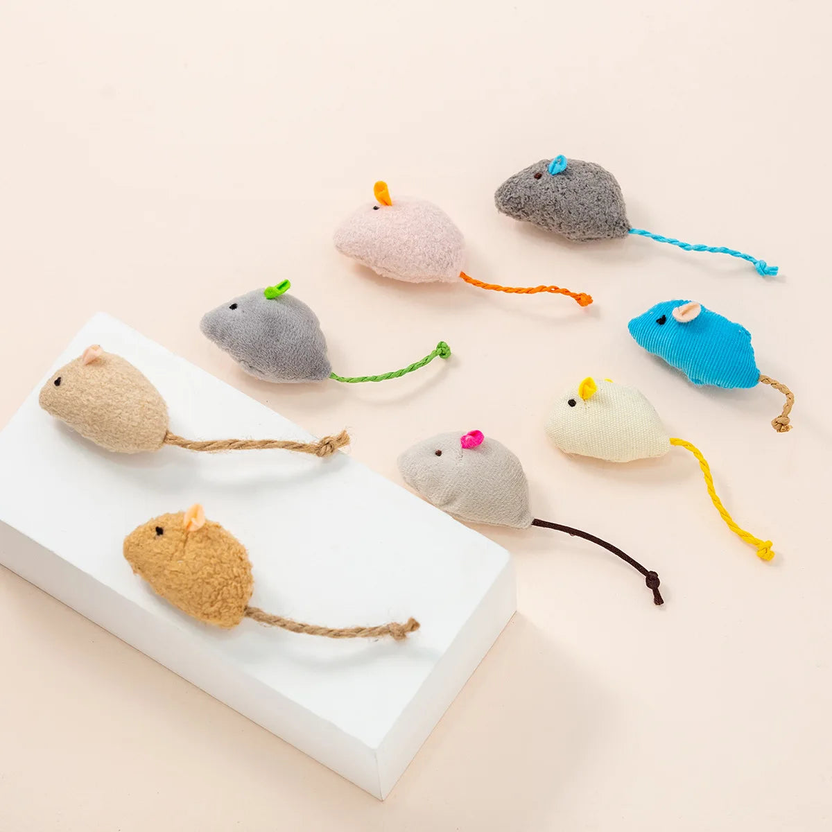 Catnip Filled Mouse Toys with Rattle
