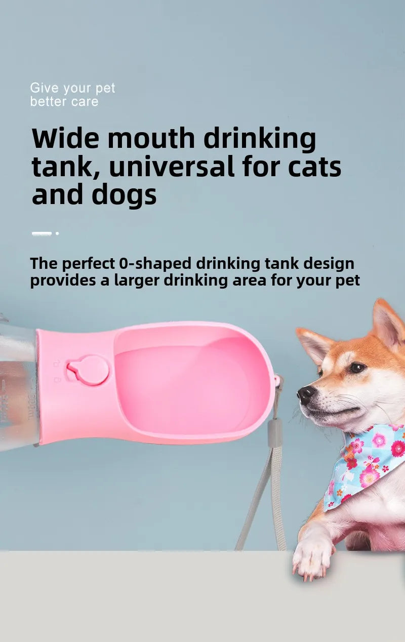 3-in-1 Dog Water Bottle with Food Storage & Waste Bag Holder