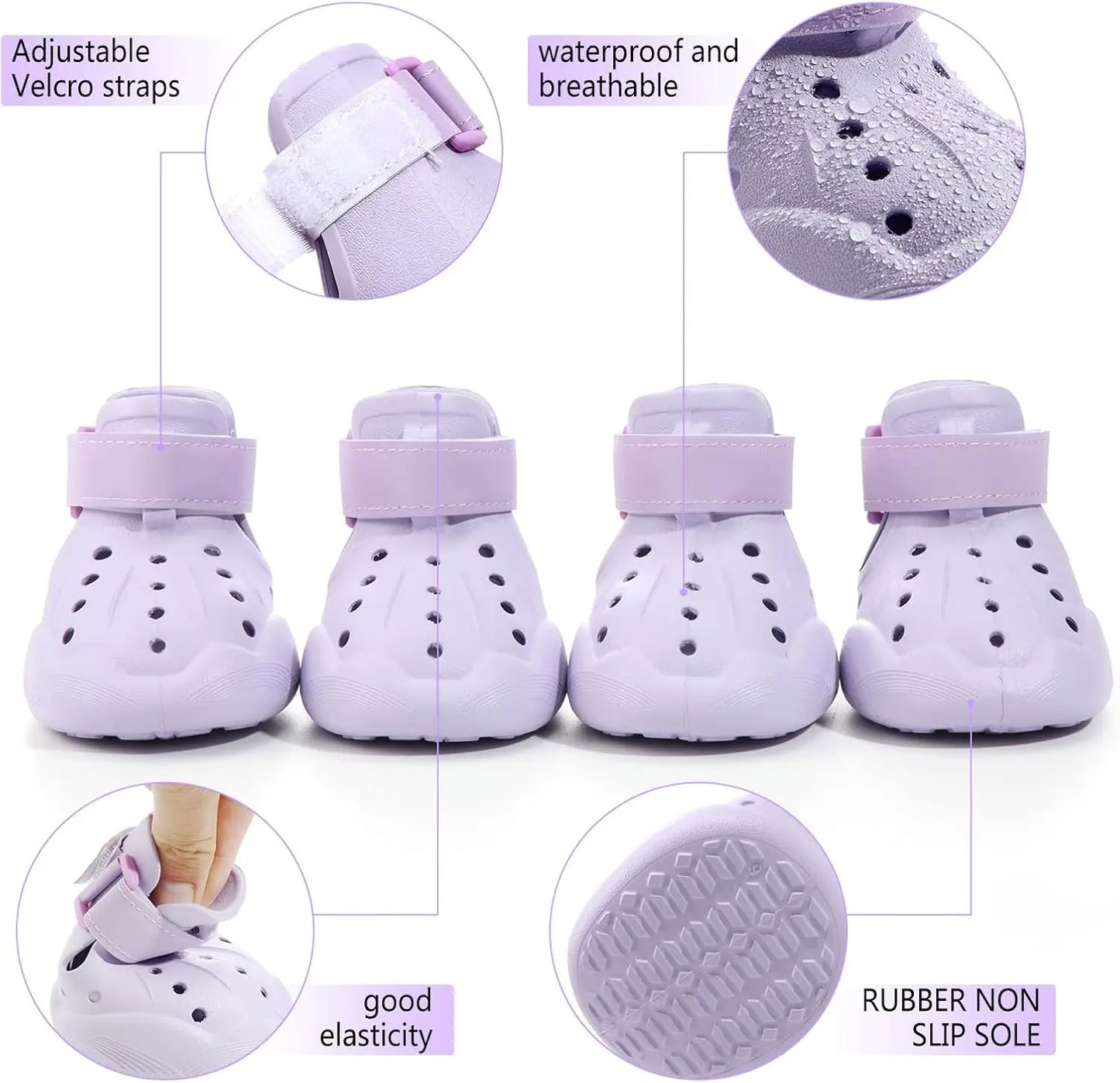 Bottes imperméables pour chien avec semelle antidérapante