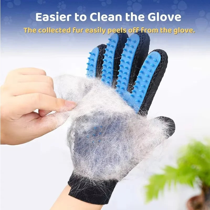 2-in-1 Grooming Glove & De-Shedding Brush for Dogs, Cats & Rabbits
